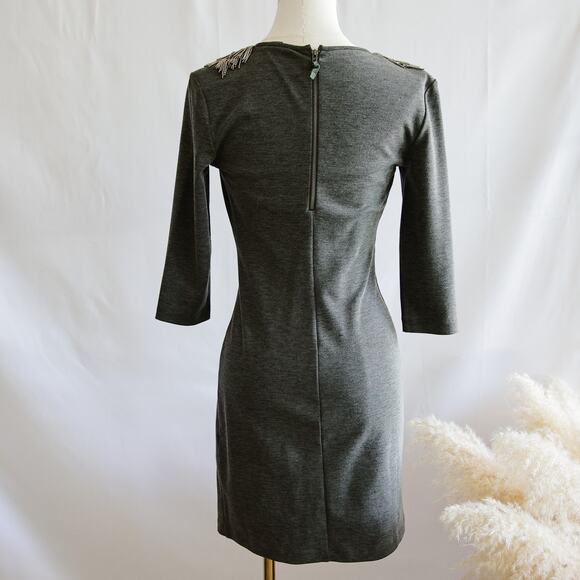 Armani Exchange y2k  metallic beaded Gray bodycon dress size S - Picture 6 of 6